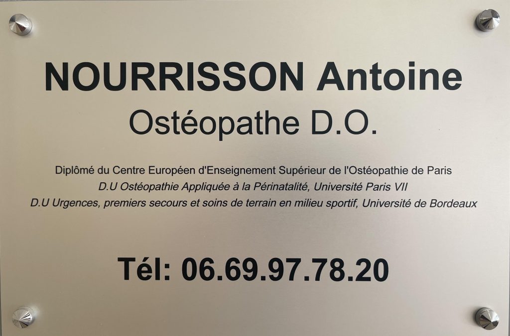 Plaque de cabinet Antoine Nourrisson